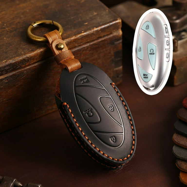GLFILL Cowhide Leather Car Key Case Key Chain for Hyundai Ioniq 6