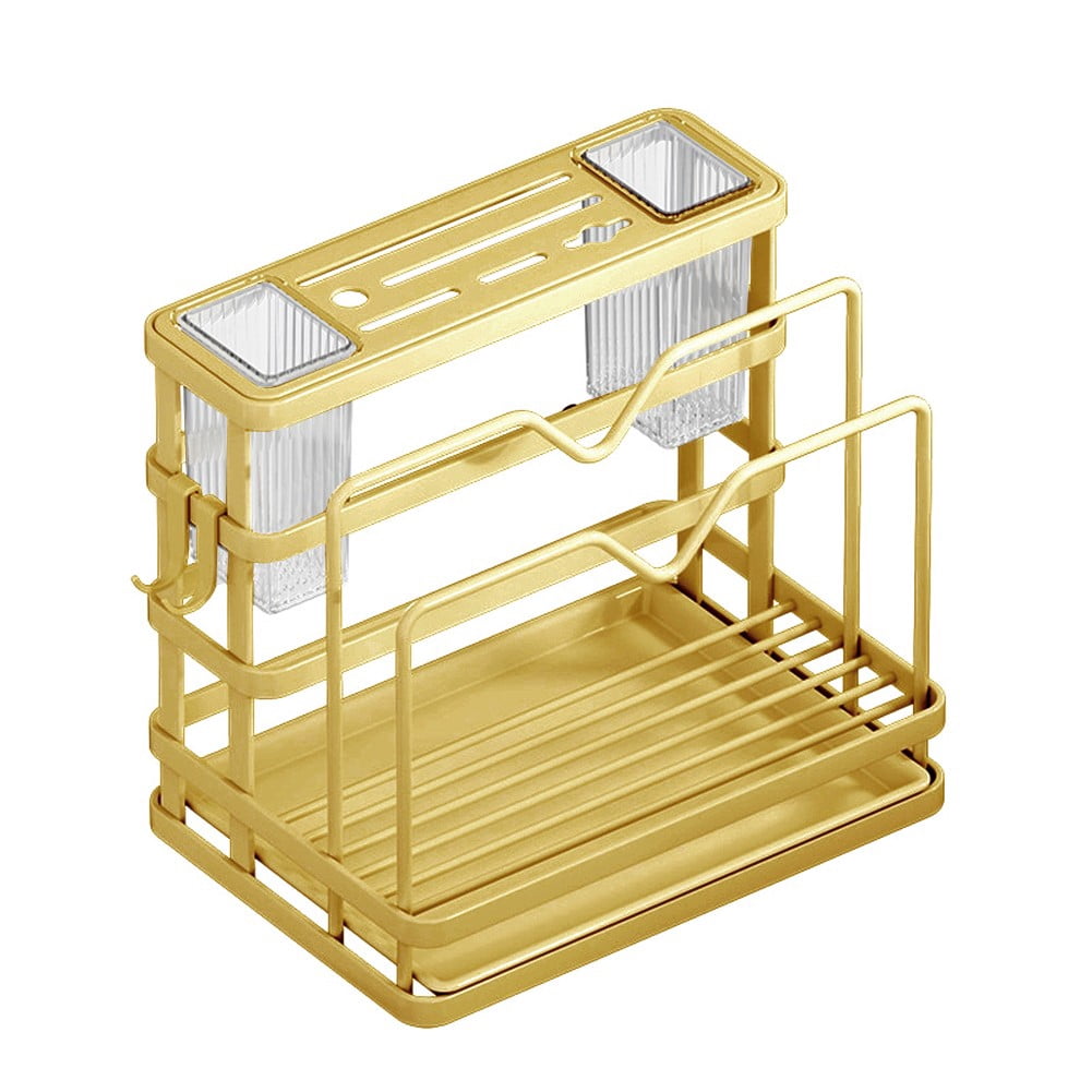 GLFILL Kitchen Sink Organiser Storage Drain Rack For Cutlery Rag ...