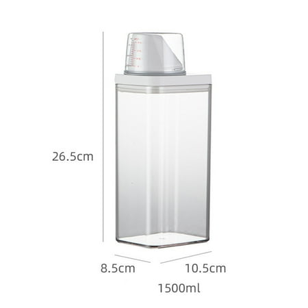 GLFILL Plastic Laundry Washing Up Powder Container Soap Detergents Storage Box Lid