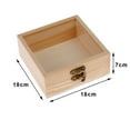 thumbnail image 1 of GLFILL Wooden Square Hinged Storage Boxes Craft Gift Storage Container Dust Jewelry Box, 1 of 9