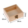 thumbnail image 1 of GLFILL Wooden Square Hinged Storage Boxes Craft Gift Storage Container Dust Jewelry Box, 1 of 7