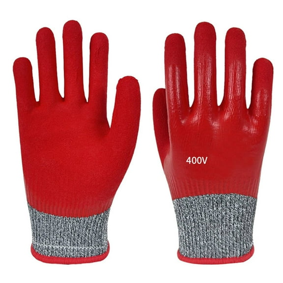 GLFS 1Pair Red 400V Voltage Insulating Gloves All-round Insulation Glove PPE Gloves For Electric Box Repair/Electrical Work