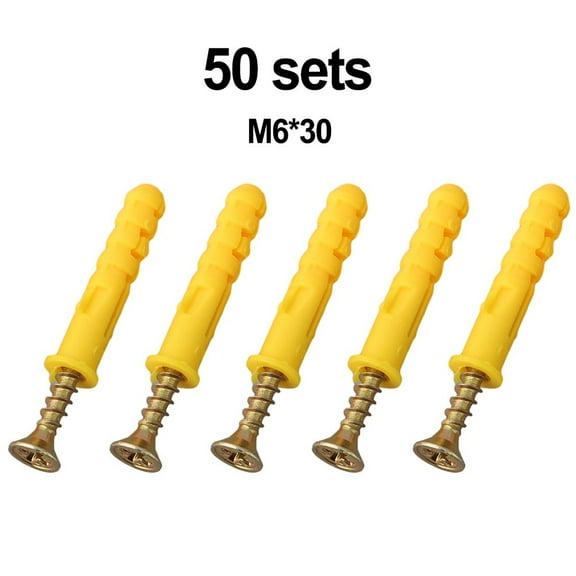 GLFS 50Pcs Self-tapping Stainless Steel Expansion Screws M6×40 Wall Anchor Screw For Drywall Power Tools Accessories M6*30