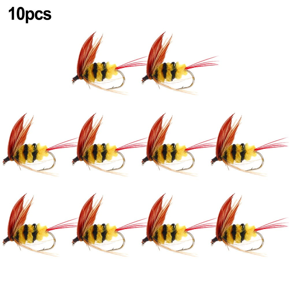GLFSIL 10pcs Fly Fishing Fly Hook Lures Baits For Bass Trout Pike