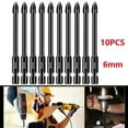 thumbnail image 1 of GLFSIL 10x 6mm Tile Porcelain Drill Bit Marble Ceramic Glass Brick Shank Hex Spear Head, 1 of 7