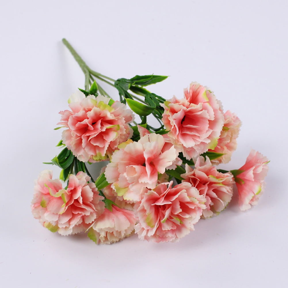 GLFSIL 11Head Carnation Artificial Flowers Plastic Fake Plants Home