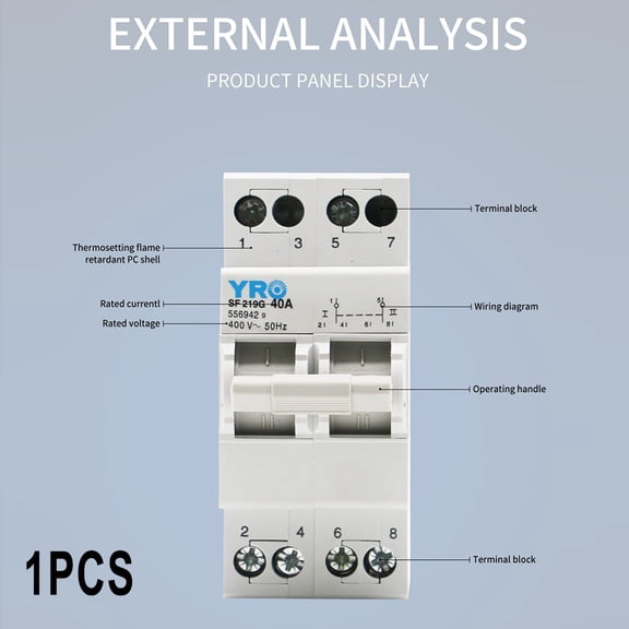 GLFSIL 1PCS 2P 40A/63A MTS Dual Power Manual Transfer Switch Interlock Circuit Breaker