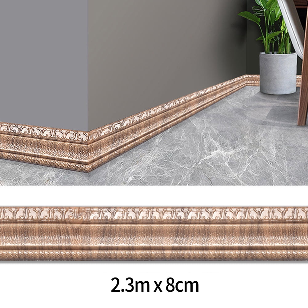 GLFSIL 2.3M Self Adhesive Wall Trim Line Skirting Border Decor Sticker