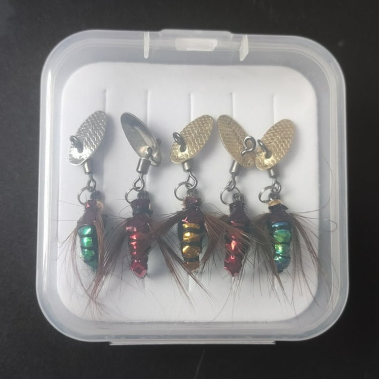 GLFSIL 5x Fly Hook Flies Insect Lures Bait Sequins Hook For Trout