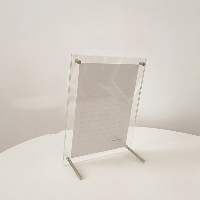 GLFSIL Acrylic Photo Frame Transparent Painting Art Table Business License Frame