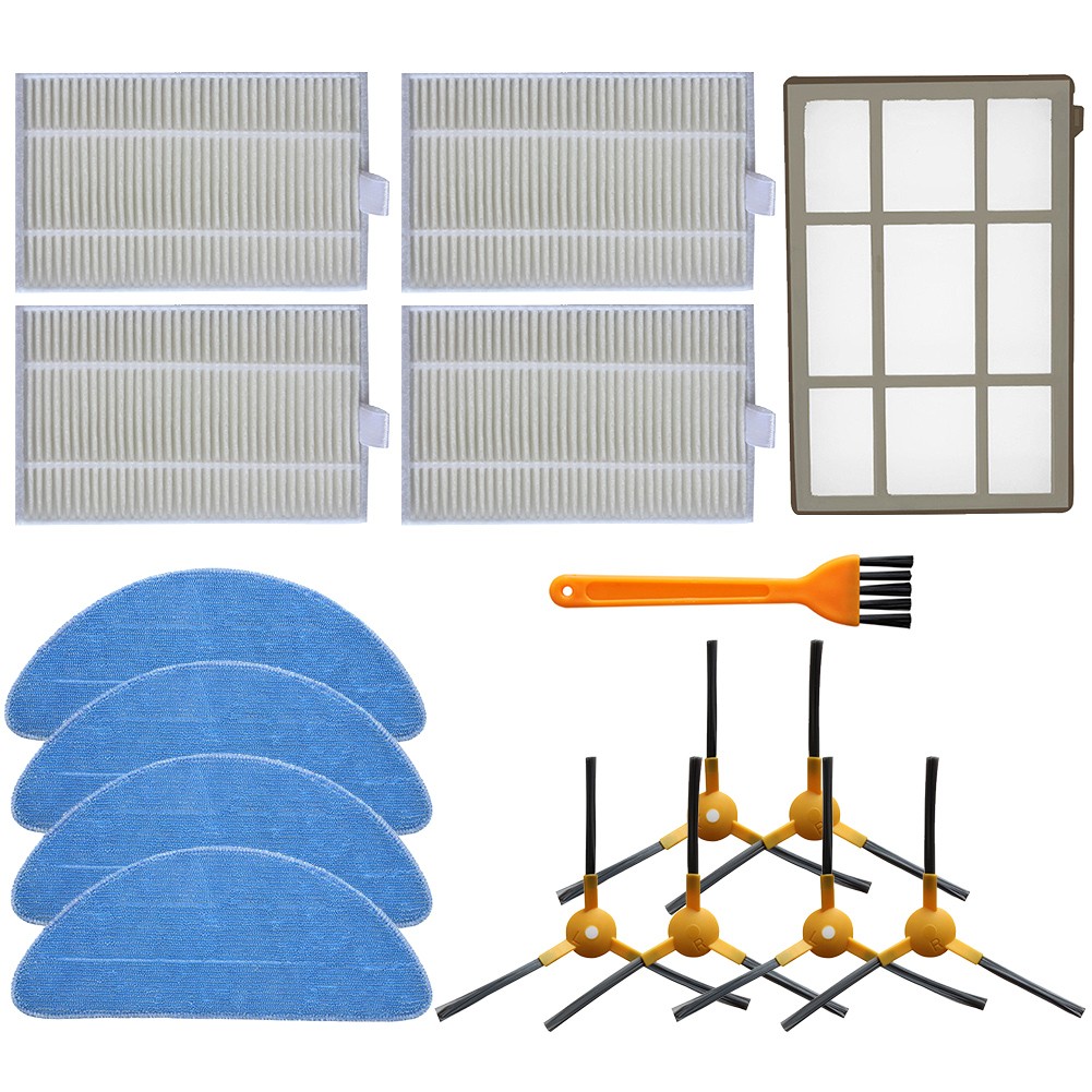 GLFSIL Filter+Side Brush+Mop Cloth+Primary Filter For Coredy FL022 Robot Vacuum Cleaner