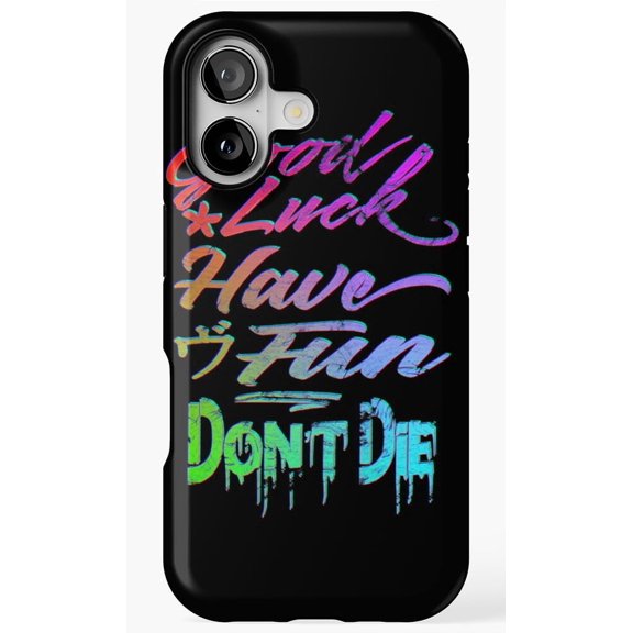 GLHF Dont Die Neon Glitch Style Cyber Phone Case for iPhone 17 16 15 14 13 12 11 Pro Max