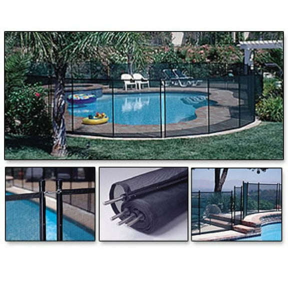 GLI Inground Removable Swimming Pool Safety Fence 5' x 10' Panel - Black - 10 Pack