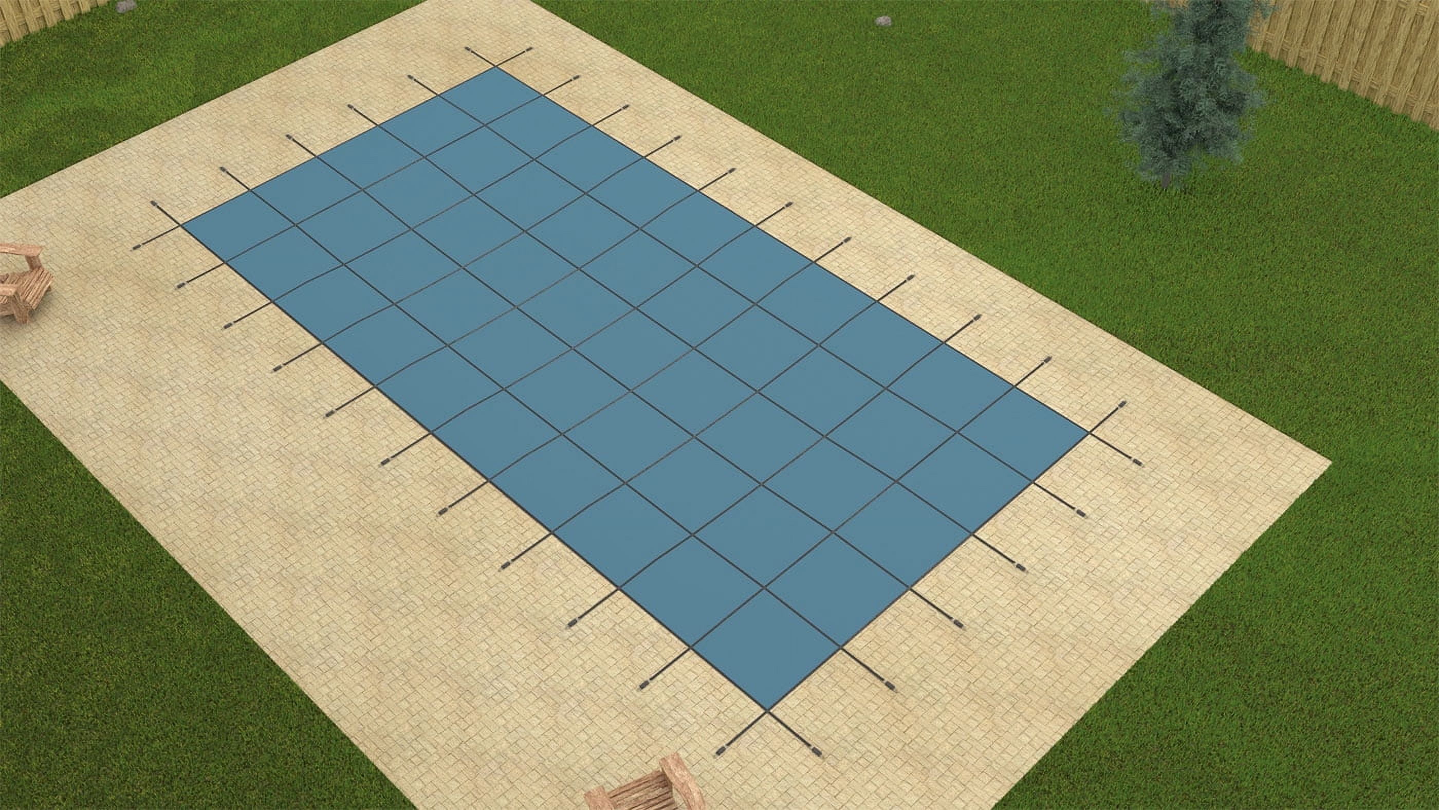 GLI Secur-a-Pool 14' x 28' Rectangle Blue Inground Swimming Pool Mesh ...