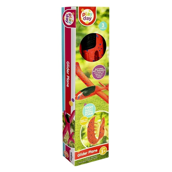 Play Day Glider Plane  15" Wingspan, Highly Durable Toy Aircraft for Kids