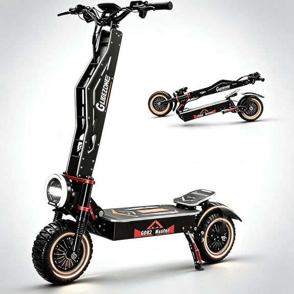 GLIDEZONE 4000W Dual Motor Electric Scooter for Adults, 50 MPH High-Speed, 55 Miles Long Range E Scooter with NFC Unlock, 12" Off-Road Tires