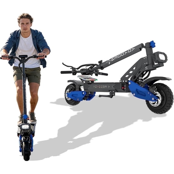 GLIDEZONE Electric Scooter for Adults, 3600W Dual Motor, Fast Speed 45MPH and Long Range 50Miles 10.5" Off-Road Tires E Scooter with NFC & Bluetooth