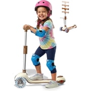 GLIDEZONE Kick Scooter for Kids Ages 314, Foldable Toddler Scooter 3 Wheel with LED Lighted, Adjustable Handlebars, Max Load 110lbs Brown