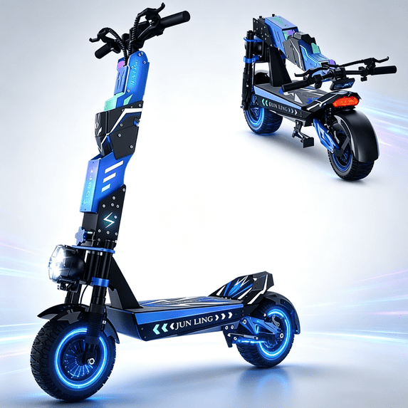 GLIDEZONE Off-Road Electric Scooter for Adults with 2400W Dual Motor, 41MPH Max Speed, 45 Miles Long Range, 12" All Terrain E-Scooter