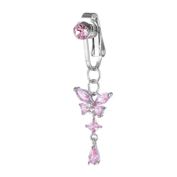 GLIMDA Fake Belly Piercing, Magnetic Belly Button Rings, Non Pierced Body Jewelry For Women, Fake Body Belly Butterfly Jewelr
