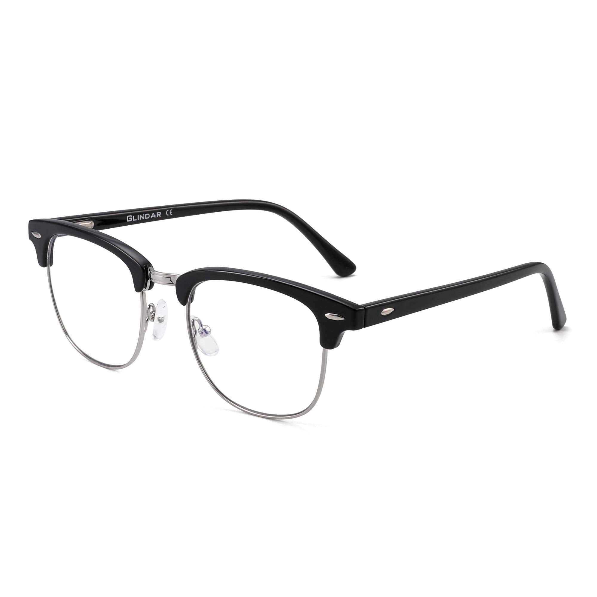 GLINDAR Blue Light Blocking Computer Eyeglasses Semirimless Clear