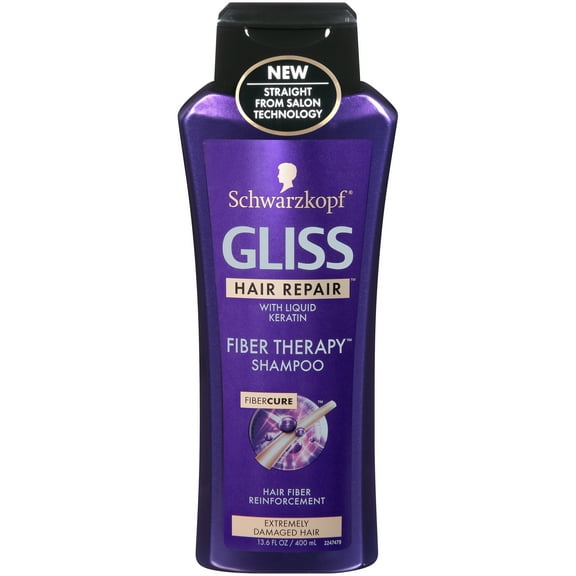 GLISS Hair Repair Shampoo, Fiber Therapy, 13.6 Ounces