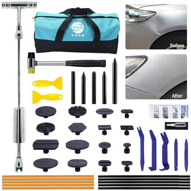 GLISTON PDR Auto Body Dent Repair Tools Dent Puller with Slide Hammer T Bar Car dent repair kit