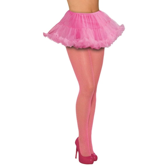 GLIT. FISHNET STOCKIN-HOT PNK