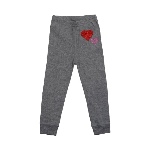 GLITTER AND LACE LITTLE GIRLS DOUBLE HEART EVERYDAY JOGGERS - 3T