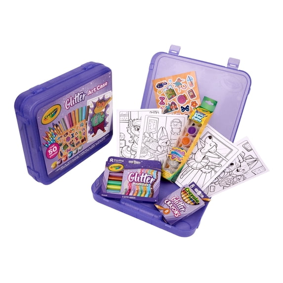 Crayola Glitter Art Kit, Over 50 Pcs, Glitter Crayons & Coloring Supplies, Kids Art Set, Gifts for Girls & Boys, Ages 5, 6, 7, 8