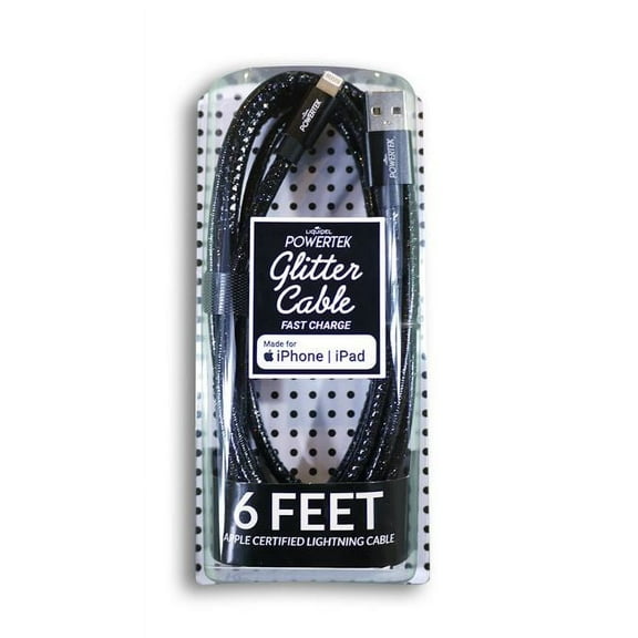 GLITTER LIGHTNING CABLE BLACK