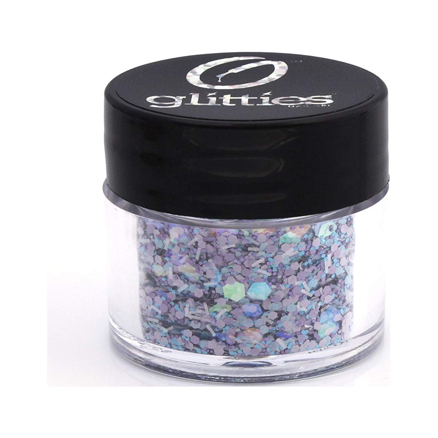 GLITTIES COSMETICS Extra Fine Glitter Powder .006 - Makeup, Body, Face,  Hair, Lips, & Nails-(Crushed Silver Jewel)- 10 Grams 