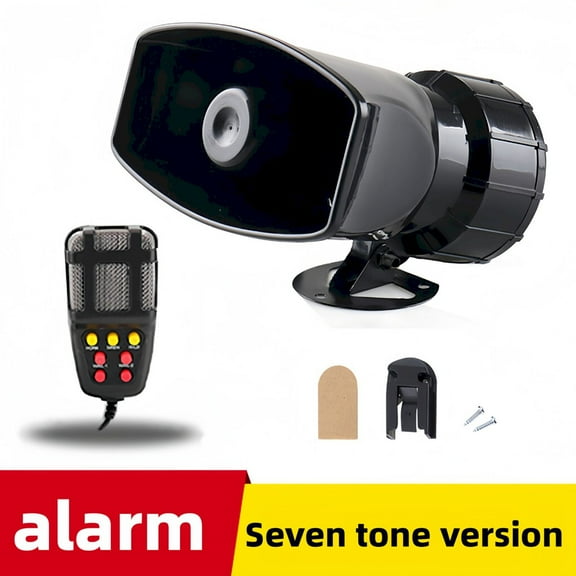 GLLCBF Car Siren Horn 100 Watt 7 Tone Sound Siren Horn with Mic PA Speaker System Universal Fit for Car Vehicle Van Truck Motorcycle Moped