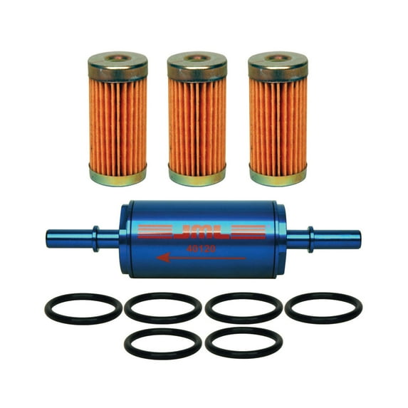 GLM 40125 Hi-Flow Inline Fuel Filter with Aluminum Case - 20 Micron