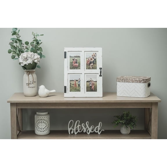 GLM 5x7 Picture Frame Collage with 4 Photos - Display Your Favorite Memories - Collage Picture Frames That Fit Any 4x6 or 5x7 Photo, 2-Pack (White)