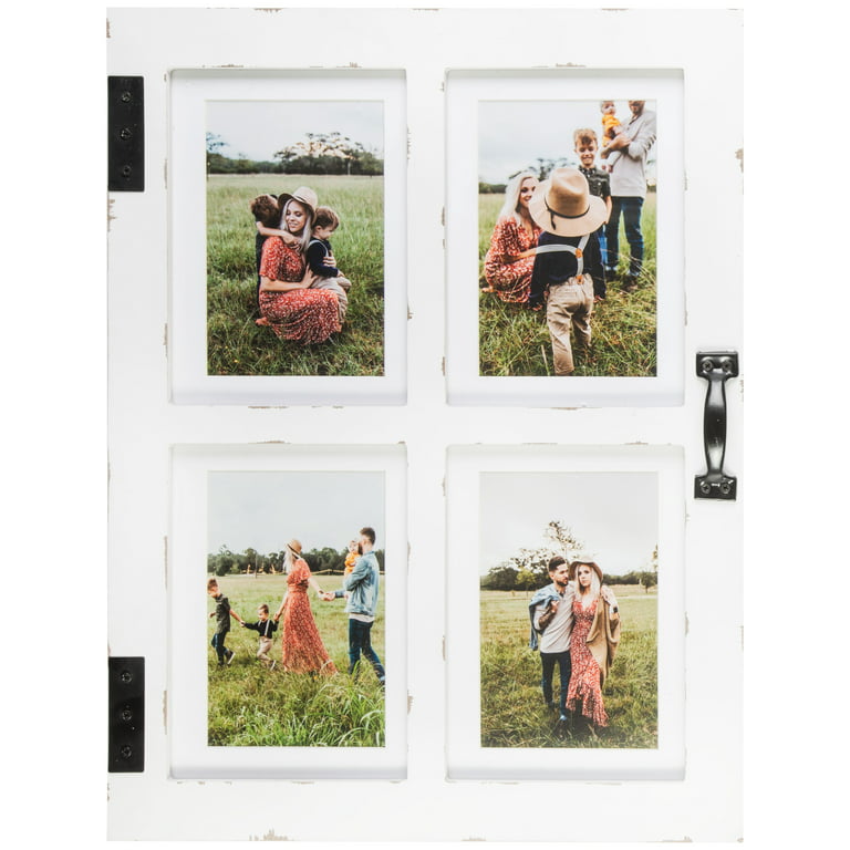 Set of 3 Rustic Wood 5x7 Picture Frames with Mat 4x6 Photo Frames and Real  Glass