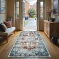 thumbnail image 1 of GLN Rugs Agean - Indoor, Machine Washable Area Rug 2'6"x6'6" Turkish Blue Home Carpet, All Ages, 1 of 8