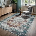 thumbnail image 1 of GLN Rugs Agean - Indoor, Machine Washable Area Rug - 9'5"x12' Turkish Blue Home Carpet, 1 of 8