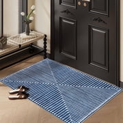 GLN Rugs Assos - Contemporary, Machine Washable Area Rug 2x3 Turkish Blue Home Carpet