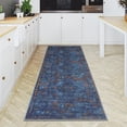 thumbnail image 1 of GLN Rugs Atlantis - Contemporary, Machine Washable Area Rug 2'6"x10' Abstract D.Blue Home Carpet, All Ages, 1 of 10