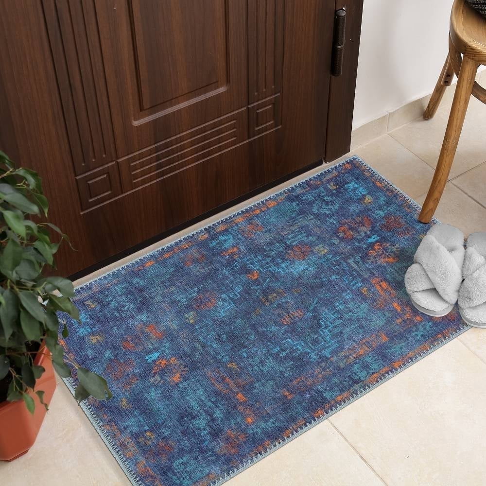 GLN Rugs Atlantis - Indoor, Machine Washable Area Rug 2'x3' Abstract ...