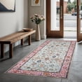 thumbnail image 1 of GLN Rugs Ayder - Indoor, Machine Washable Area Rug 2'6"x9'8" Turkish Pink Home Carpet, All Ages, 1 of 8