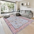 thumbnail image 1 of GLN Rugs Ayder - Indoor, Machine Washable Area Rug 4'x6' Turkish Pink Home Carpet, 1 of 7