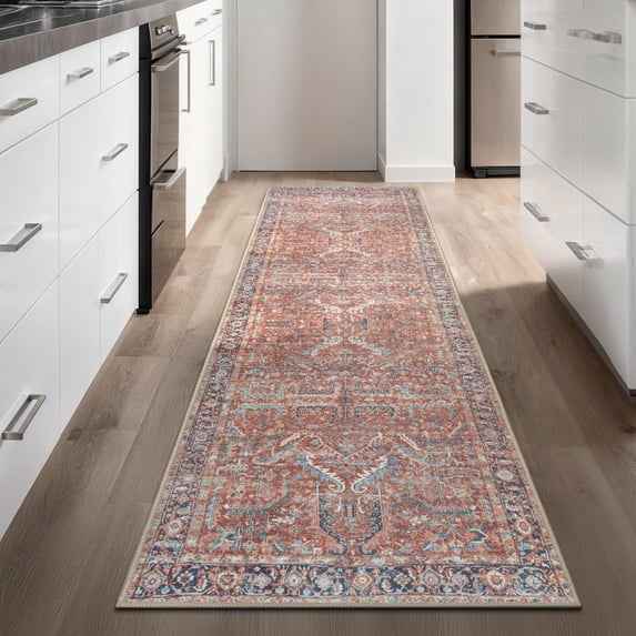 GLN Rugs Babylon - Indoor, Machine Washable Area Rug 2'6"x10' Turkish Terra Home Carpet, All Ages