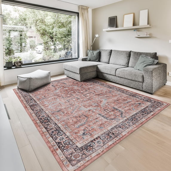 GLN Rugs Babylon - Indoor, Machine Washable Area Rug 5'x7' Turkish Terra Home Carpet
