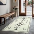 thumbnail image 1 of GLN Rugs Corum - Contemporary, Machine Washable Area Rug 2'6"x9'8" Moroccon Beige Home Carpet, All Ages, 1 of 9