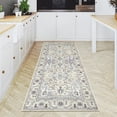 thumbnail image 1 of GLN Rugs Cyrene - Indoor, Machine Washable Area Rug 2'6"x10' Moroccon Cream Home Carpet, All Ages, 1 of 9