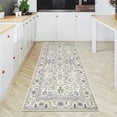 thumbnail image 1 of GLN Rugs Cyrene - Indoor, Machine Washable Area Rug 2'6"x7' Cream/Gray Home Carpet, All Ages, 1 of 8