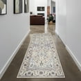 thumbnail image 1 of GLN Rugs Cyrene - Indoor, Machine Washable Area Rug 2'6"x7' Cream/Gray Home Carpet, All Ages, 1 of 9