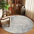 thumbnail image 1 of GLN Rugs Ephesus - Contemporary, Machine Washable Area Rug 5'3" Round Turkish Beige/Gray Home Carpet, 1 of 7